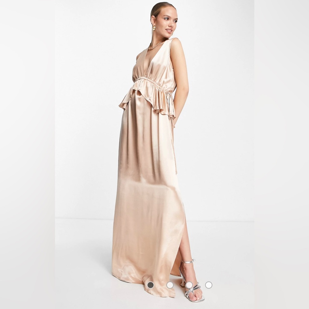 Topshop Ruffle Peplum Maxi Dress (bridesmaid)